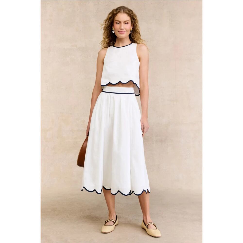 French Connection Alexis Cotton Scallop Skirt